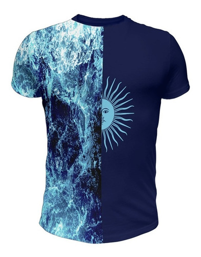 Imagen 2 de 2 de Remera Argentina Azul Y Celeste Mod 1