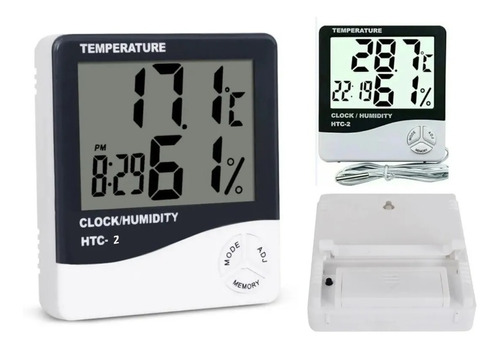 Termohigrometro Digital Higrometro, Humedad, Reloj, Alarma 