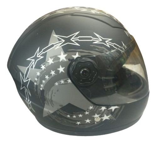 Casco Infantil Mrc Negro Estrella Gris 51/52cm