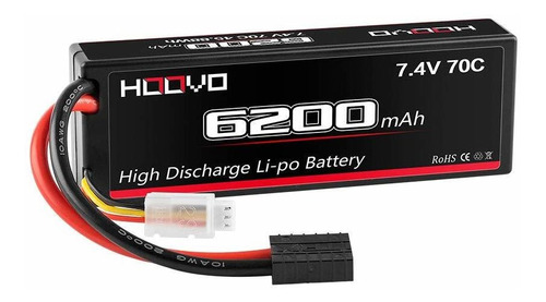 Bateria Lipo Hoovo 7.4v 6200mah 70c 2s Hard Case Para Rc Car