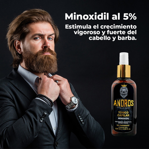 Tónico Capilar Con Minoxidil Andros 120ml Anticaída Cabello