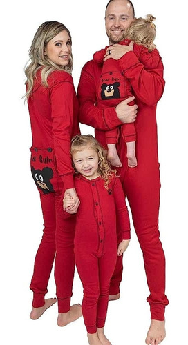 Pijamas Familiares De Dormir Diseño Rojo Talla 12 Meses