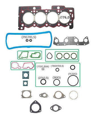 Jogo Junta Superior Motor Peugeot 206 1.4 8v 80cv Flex Bj