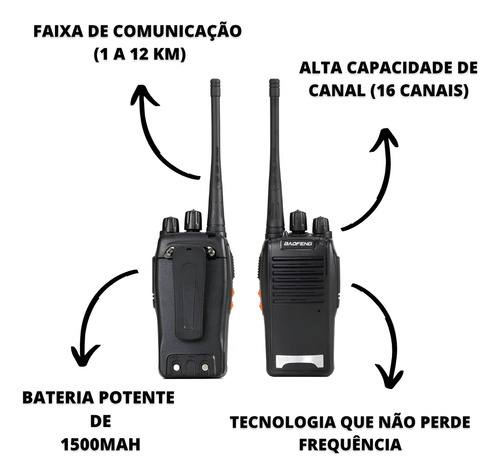 Kit 2x Rádio Comunicadores Profissional Segurança Distancia Radio 02 Unid 400-470mhz