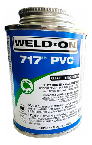 Pegamento Weld On 717 Transparente Bote 1/4 Litro 8 Oz