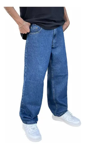 Calça Jeans Baggy Azul Escura Reta Skate Streetwear Unissex Calça Jeans Baggy Azul Escura Reta Skate Streetwear Unissex