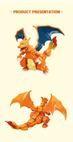Juguete Bloques Pokémon Charizard Wonder Rompecabezas 3d Go Cantidad De Piezas 273