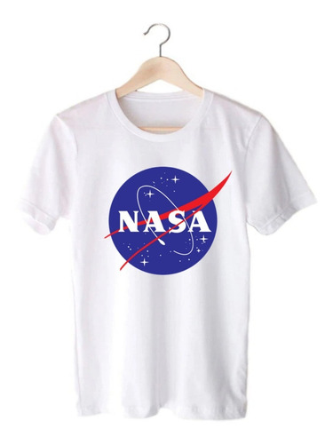 Remera Blanca Nasa - Astronauta - Logo Clasic - Serie/gamer