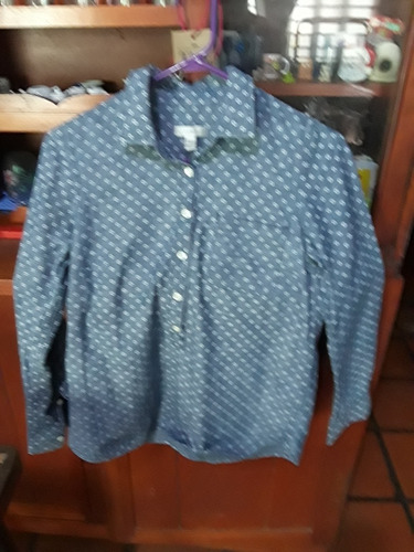 Camisa De Dama  Celeste  Estampada