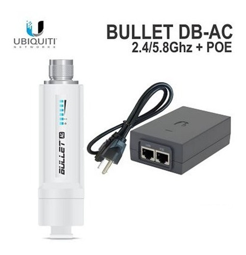 Ubiquiti Bullet Ac Airmax 22dbm Dual 2.4/5ghz Airos8 Con Poe