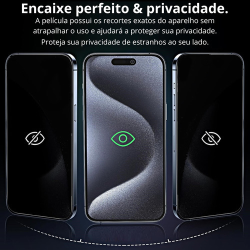 2x Película Privacidade Vidro 3d Para iPhone Todos Modelos