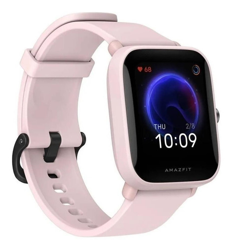 Imagen 3 de 4 de Smartwatch Amazfit Basic Bip U 1.43" caja de policarbonato pink, malla pink de goma de silicona A2017