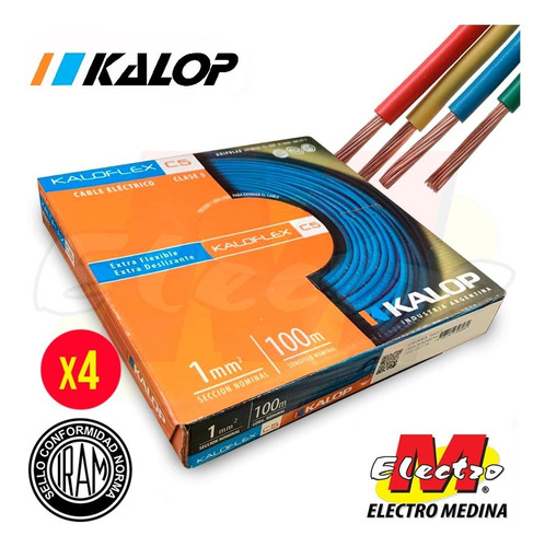 Cable Unipolar Kalop 1mm X 4 Unid Cat 5 Iram Electro Medina