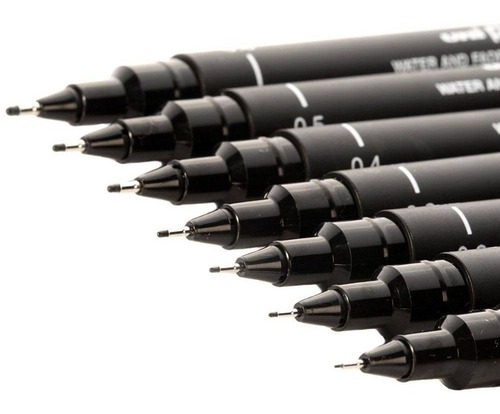Imagem 2 de 4 de Uni Pin Fine Line Caneta Nanquim Estojo Com 6 Pontas Oferta!