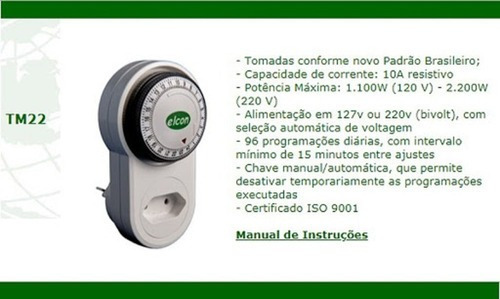 Timer Temporizador Analógico Hidroponia Fertirrigação Tomada