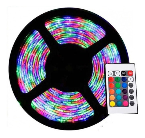 Rollo Tira 300 Led Rgb De 5m 5050 60/m P/exterior + Control