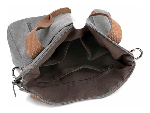 Bolsa Tiracolo Feminina Lona De Algodão E Couro