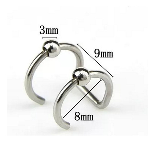 Piercing Clip A Presión Para Labio Y Oreja Set De 3 Unidad