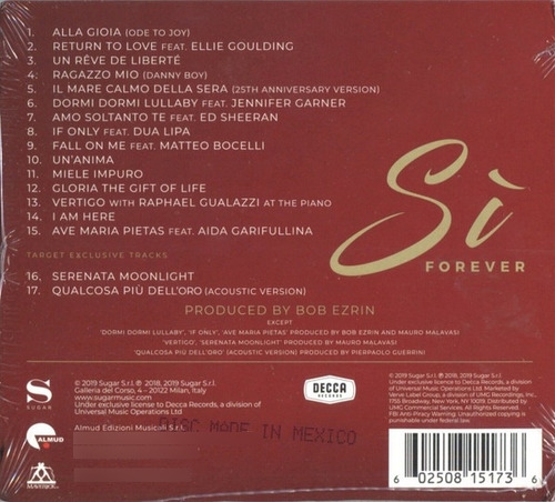 Andrea Bocelli Si Forever The Diamond Edition Cd Nuevo