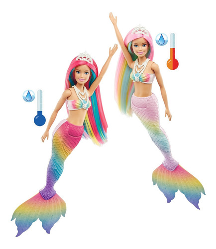 Imagen 4 de 7 de Barbie Dreamtopia sirena arcoíris mágico Mattel GTF89