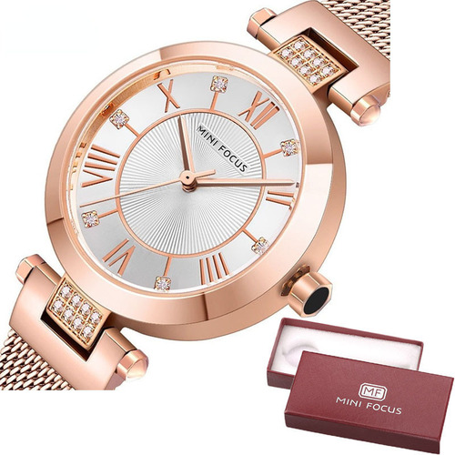 Reloj Mini Focus 0215l De Cuarzo Con Diamantes Inoxidables