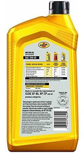 Pennzoil 5500350526pk Aceite De Motor Sae 10w30 Api Gf5 Paqu