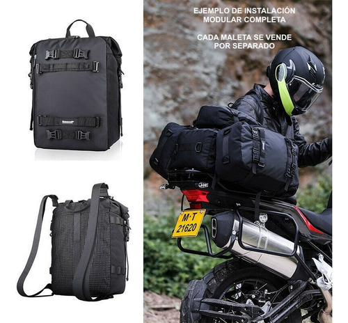 Imagen 9 de 10 de Mochila Maleta Impermeable Moto 30 Litros Modular