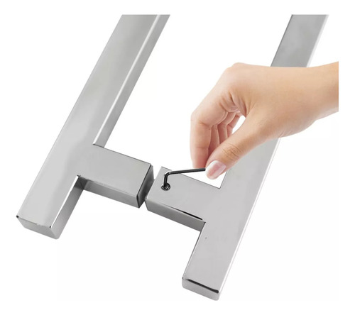 Jaladera Tipo H Cuadrada De 45 Cm De Acero Inoxidable
