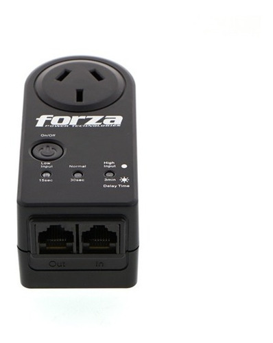 Imagen 2 de 3 de Protector De Voltaje Forza Fvp-1202n-a Zion 220v 1800w Rj45 Color Negro