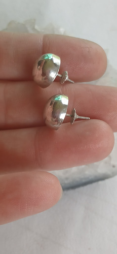 Aros De Plata Pasantes Semiesferas (Usado)
