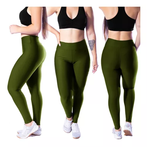 Kit 5 Calças Legging Fitness Suplex 3, Moda LLevo