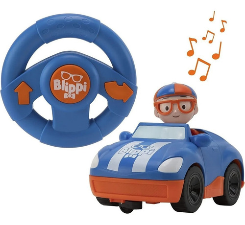 Blippi Racecar Vehículo A Control Remoto C/ Sonidos Original Color Azul