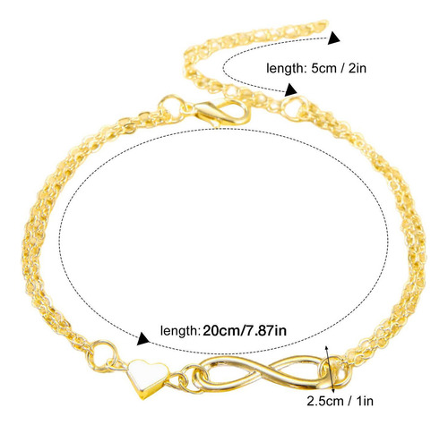 Kkl Pulsera De Corazón Infinito Pulsera Con Dije De Corazón