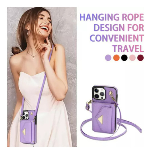 M Funda Para iPhone 16 15 14 13 Cartera Con Correa