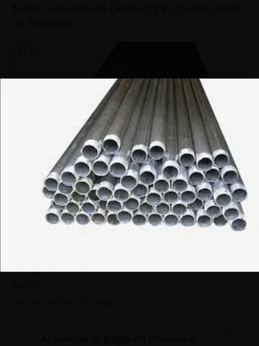 Tubo 1/2x2.3 Mm  Galvanizado Para Agua 