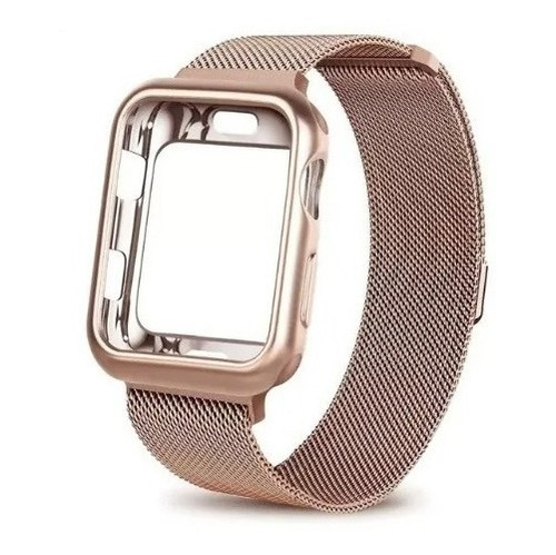 Correa Loop Milanese + Case Para Apple Watch Serie 5 6 7 Y 8