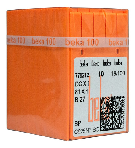 100 Agujas Beka B27 Bp Para Máquina Overlock Color Plateado