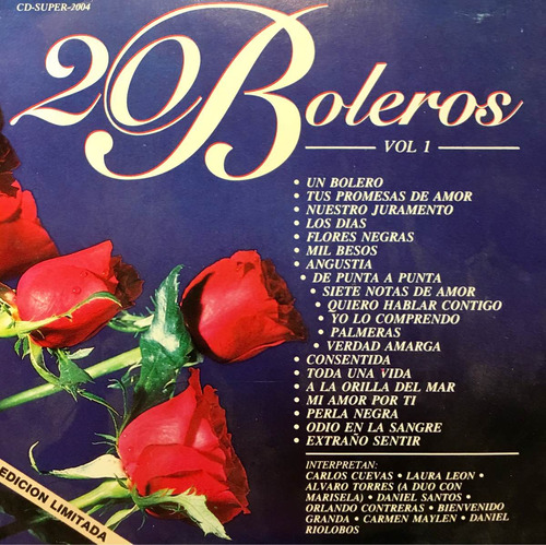 Cd 20 Boleros Vol 1 Carlos Cuevas Daniel Santos C Maylen