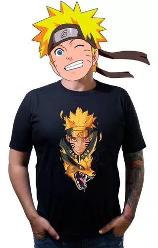 Camisetas Naruto 12 modelos disponíveis tecido 100% algodão fio 30.1, Preta  com símbolo da AKATSUKI.