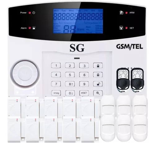 Alarma GSM DUAL Inalámbrica LCD Casa Hogar Oficina Negocio sistema completo  (celular-Línea Telefónica) SIN RENTAS