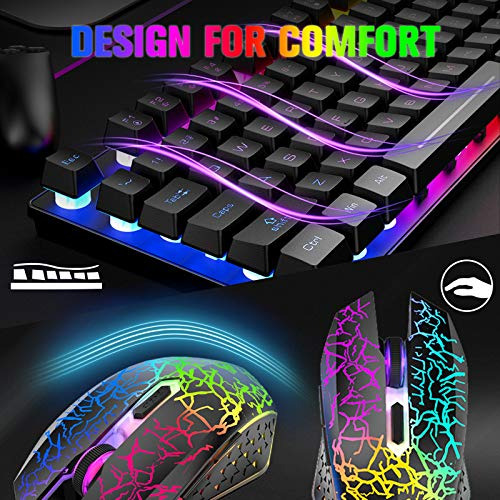 Combo De Teclado Y Mouse Inalámbricos Para Juegos Con 87 Tec