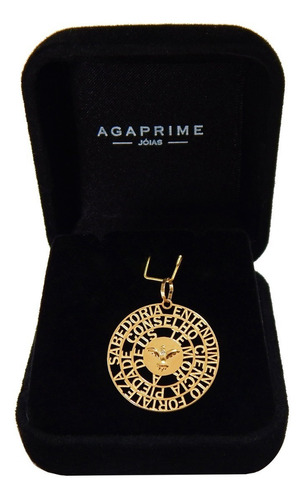 Pingente Mandala Divino Em Ouro 18k Com Diamante 22mm