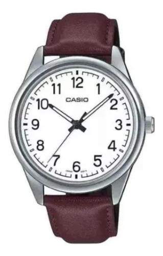 Relógio Casio Masculino Mtp-v001gl-9budf Couro Marrom