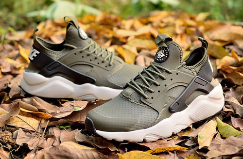 Zapatillas Nike Huarache Hombre Mujer Verde Militar | Mercado Libre