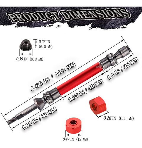 Eje De Transmisión Rc Para 1/10 Slash 4x4 2wd Rustler Vxl