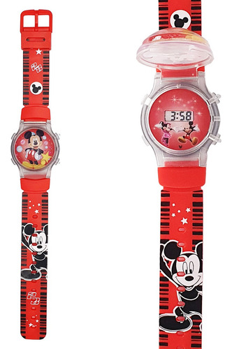 Reloj Niños Digital Luces Tapa Infantil Mickey Mouse 3d