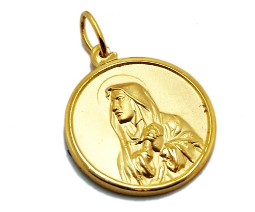 Medalla Nuestra Señora De Los Dolores - Plaqué Oro 21k - 22m