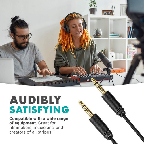Cable Auxiliar De Audio De 3,5 Mm Macho A Macho | 6 M
