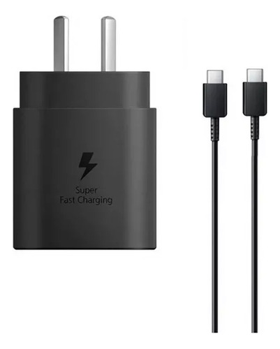 Cargador Samsung S24 Fe Original Carga Ultra Rápida 25w Negro