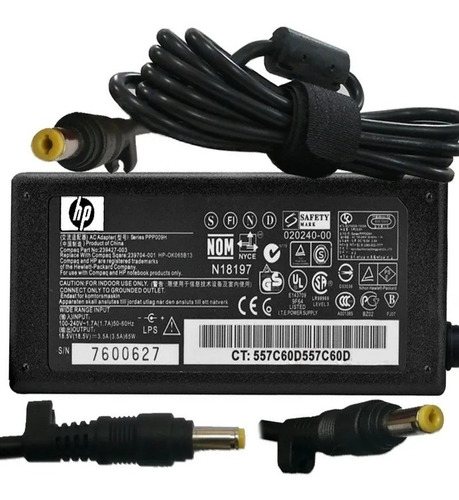 Cargador Hp Generico Dv2000 Dv6 V3 Punta Amarilla 18.5v 3.5a